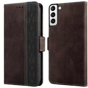 For Samsung Galaxy S22 5G Stitching Side-Magnetic RFID Leather Phone Case(Coffee)