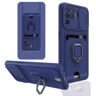 For OPPO A94 / Reno5 F / Reno5 Lite Sliding Camera Cover Design TPU Phone Case(Navy Blue)