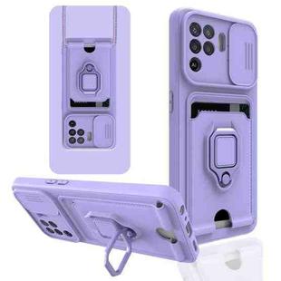 For OPPO A94 / Reno5 F / Reno5 Lite Sliding Camera Cover Design TPU Phone Case(Purple)