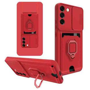 For Samsung Galaxy S22+ 5G Sliding Camera Cover Design TPU Phone Case(Red)