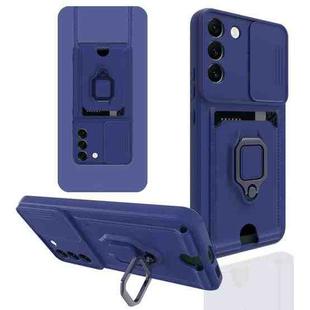 For Samsung Galaxy S22+ 5G Sliding Camera Cover Design TPU Phone Case(Navy Blue)