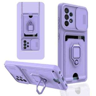 For Samsung Galaxy A72 5G / 4G Sliding Camera Cover Design TPU Phone Case(Purple)