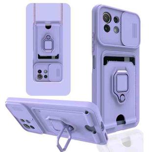 For Xiaomi Mi 11 Lite / 11 Lite 5G Sliding Camera Cover Design TPU Phone Case(Purple)