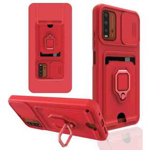 For Xiaomi Redmi Note 9 4G Sliding Camera Cover Design TPU Phone Case(Red)