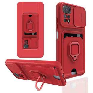 For Xiaomi Redmi Note 11S Global Sliding Camera Cover Design TPU Phone Case(Red)