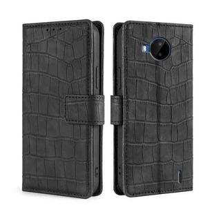 For Nokia C20 Plus Skin Feel Crocodile Texture Magnetic Clasp PU Leather Phone Case(Black)