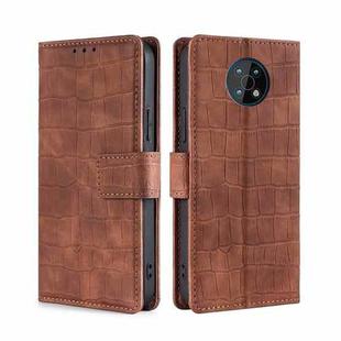 For Nokia G50 Skin Feel Crocodile Texture Magnetic Clasp PU Leather Phone Case(Brown)