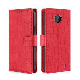 For Nokia C10 / C20 Skin Feel Crocodile Texture Magnetic Clasp PU Leather Phone Case(Red)