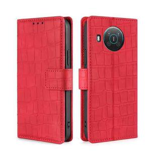 For Nokia X10 / X20 Skin Feel Crocodile Texture Magnetic Clasp PU Leather Phone Case(Red)