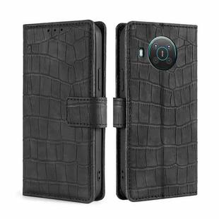 For Nokia X10 / X20 Skin Feel Crocodile Texture Magnetic Clasp PU Leather Phone Case(Black)