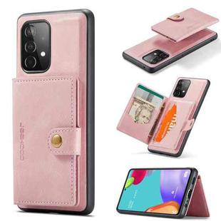 For Samsung Galaxy A33 5G JEEHOOD Retro Magnetic Detachable Phone Case with Wallet & Card Slot & Holder(Pink)