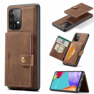 For Samsung Galaxy A53 5G JEEHOOD Retro Magnetic Detachable Phone Case with Wallet & Card Slot & Holder(Brown)
