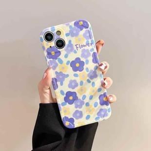 For iPhone 13 Flowers Pattern Shockproof TPU Phone Case(Purple Flower)