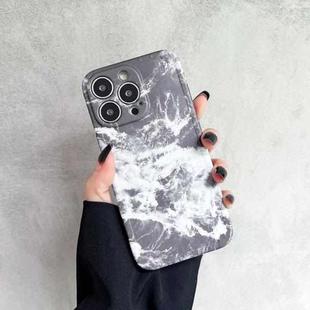 For iPhone 12 Pro Flowers Pattern Shockproof TPU Phone Case(Grey Marble)