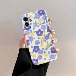 For iPhone 11 Flowers Pattern Shockproof TPU Phone Case (Purple Flower)