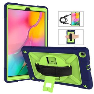 For Galaxy Tab A 10.1 (2019) T510 Contrast Color Silicone + PC Combination Case with Holder(Navy Blue + Olivine)