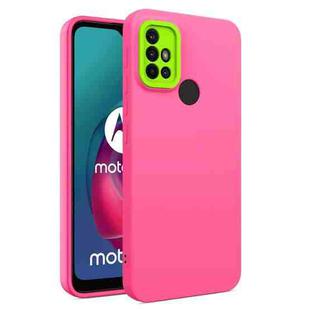 For Motorola Moto G10 / G20 / G30 Eagle Eye Lens Oily Feel TPU + PC Phone Case(Rose Red)