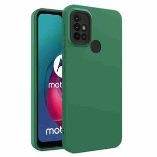 For Motorola Moto G10 / G20 / G30 Eagle Eye Lens Oily Feel TPU + PC Phone Case(Dark Green + Black)