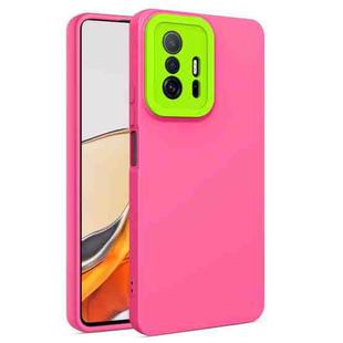 For Xiaomi Mi 11T / 11T Pro Eagle Eye Lens Oily Feel TPU + PC Phone Case(Rose Red)