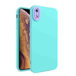 Eagle Eye Lens Oily Feel TPU + PC Phone Case For iPhone XR(Light Green)