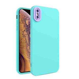 Eagle Eye Lens Oily Feel TPU + PC Phone Case For iPhone XS / X(Light Green)