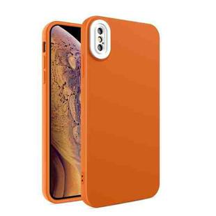 For iPhone X / XS Eagle Eye Lens Oily Feel TPU + PC Phone Case(Brown)