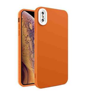 For iPhone XS Max Eagle Eye Lens Oily Feel TPU + PC Phone Case(Brown)