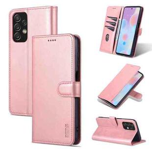For Samsung Galaxy A23 5G AZNS Skin Feel Calf Texture Horizontal Flip Leather Phone Case(Rose Gold)