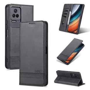 For Xiaomi Redmi K50 / K50 Pro AZNS Magnetic Calf Texture Leather Phone Case(Black)