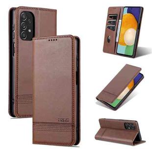 For Samsung Galaxy A23 5G AZNS Magnetic Calf Texture Leather Phone Case(Dark Brown)