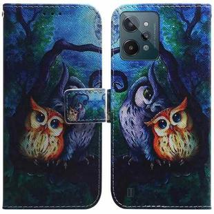 For OPPO Realme C31 Coloured Drawing Leather Phone Case(Oil Painting Owl)