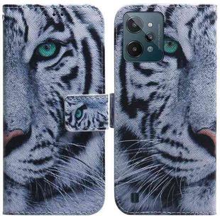 For OPPO Realme C31 Coloured Drawing Leather Phone Case(Tiger)