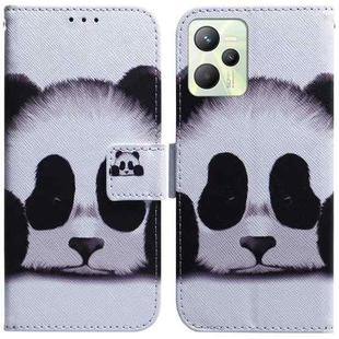 For OPPO Realme C35 Coloured Drawing Leather Phone Case(Panda)