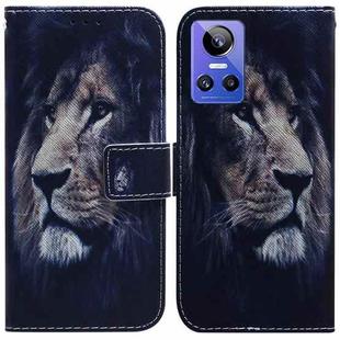 For OPPO Realme GT Neo3 Coloured Drawing Leather Phone Case(Lion)