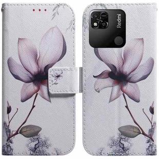 For Xiaomi Redmi 10A Coloured Drawing Leather Phone Case(Magnolia Flower)