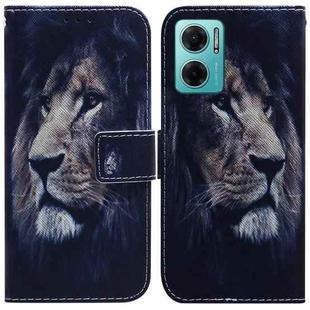 For Xiaomi Redmi Note 11E / Redmi 10 5G Coloured Drawing Leather Phone Case(Lion)