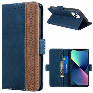 For iPhone 13 mini Stitching Magnetic RFID Leather Case (Royal Blue)