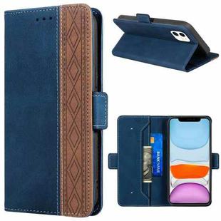 For iPhone 11 Stitching Magnetic RFID Leather Case (Royal Blue)