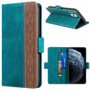 For iPhone 11 Pro Stitching Magnetic RFID Leather Case (Deep Green)