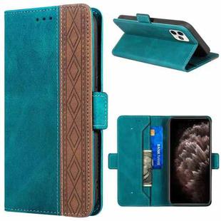 For iPhone 11 Pro Max Stitching Magnetic RFID Leather Case (Deep Green)