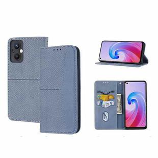 For OPPO A96 5G Woven Texture Stitching Magnetic PU Leather Phone Case(Grey)