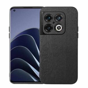 For OnePlus 10 Pro 5G Wood Texture PU Phone Case(Black)