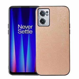 For OnePlus Nord CE 2 5G Wood Texture PU Phone Case(Gold)