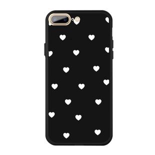 For iPhone 8 Plus / 7 Plus Multiple Love-hearts Pattern Colorful Frosted TPU Phone Protective Case(Black)