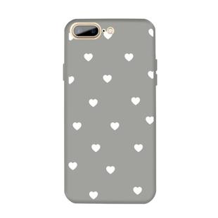 For iPhone 8 Plus / 7 Plus Multiple Love-hearts Pattern Colorful Frosted TPU Phone Protective Case(Gray)