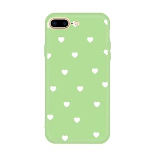For iPhone 8 Plus / 7 Plus Multiple Love-hearts Pattern Colorful Frosted TPU Phone Protective Case(Green)