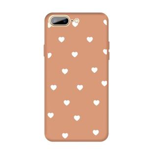 For iPhone 8 Plus / 7 Plus Multiple Love-hearts Pattern Colorful Frosted TPU Phone Protective Case(Coral Orange)