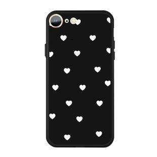 For iPhone SE 2022 / SE 2020 / 8 / 7 Multiple Love-hearts Pattern Colorful Frosted TPU Phone Protective Case(Black)