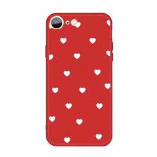 For iPhone SE 2022 / SE 2020 / 8 / 7 Multiple Love-hearts Pattern Colorful Frosted TPU Phone Protective Case(Red)