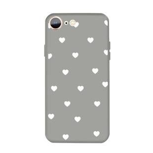 For iPhone SE 2022 / SE 2020 / 8 / 7 Multiple Love-hearts Pattern Colorful Frosted TPU Phone Protective Case(Gray)